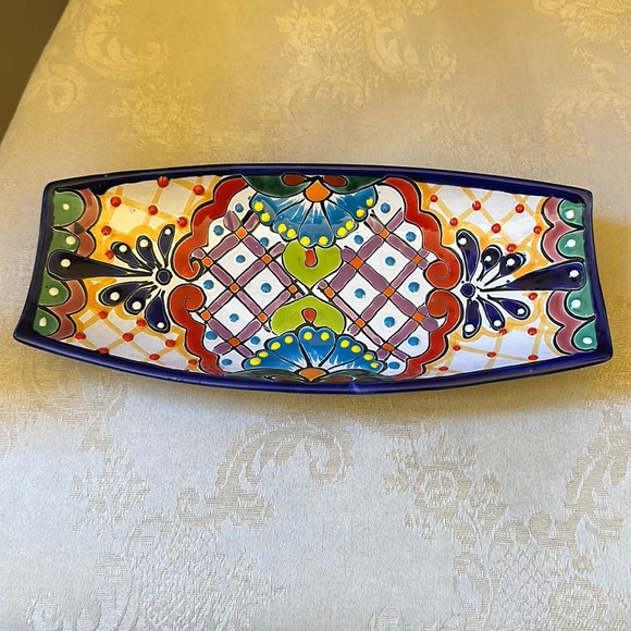 Beautiful Tonala, Mexico platter, dish, handmade and hand painted - Picture 1 of 10
